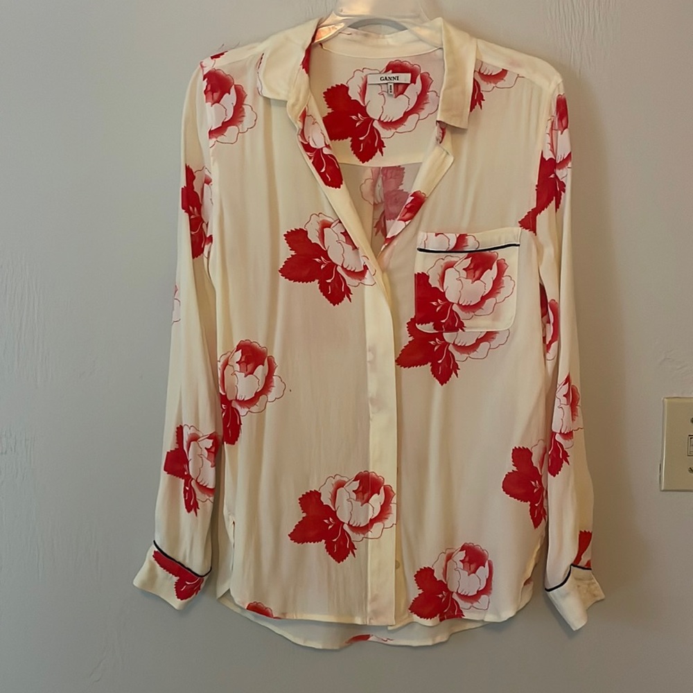 GANNI Floral Button Down